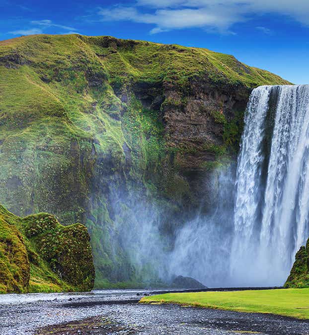 Skogafoss waterfall is a natural wonder of South Iceland