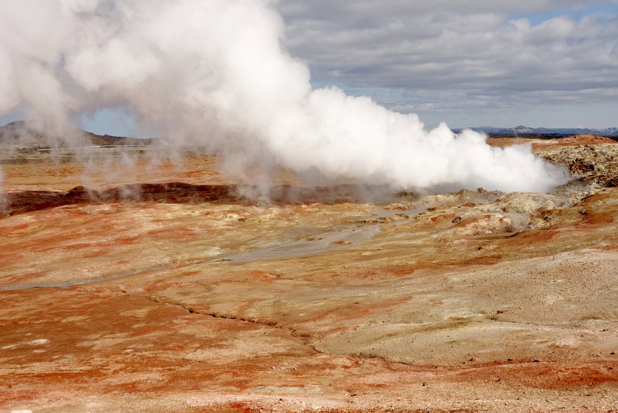 Gunnuhver geothermal area is home to many hot springs.