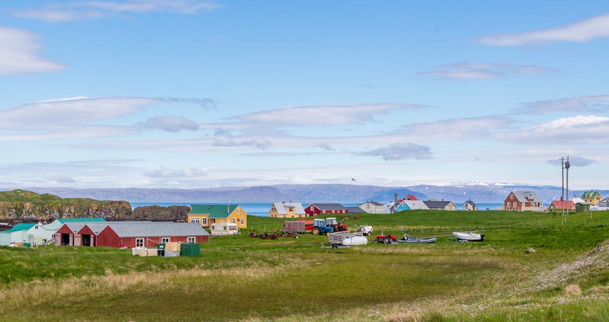 Flatey Island in Breidafjordur Bay is one of the hidden gems in Iceland, with colorful houses, birdlife, and a peaceful village.