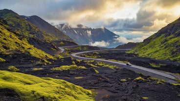 Driving in Iceland in summer