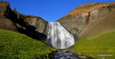 Tjörneslögin Fossils, Lignite Mines & the Waterfall Skeifárfoss on the Tjörnes Peninsula