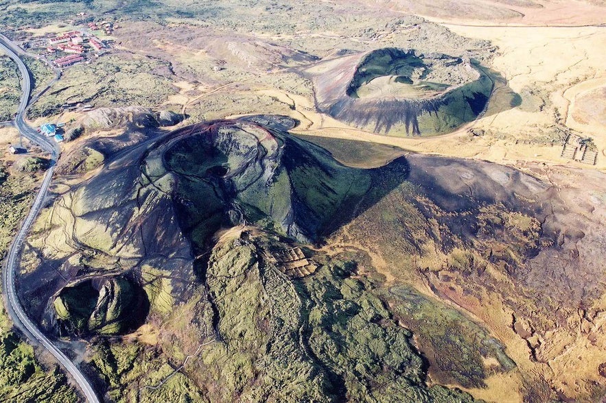 Craters and lava in Borgarfjörður area