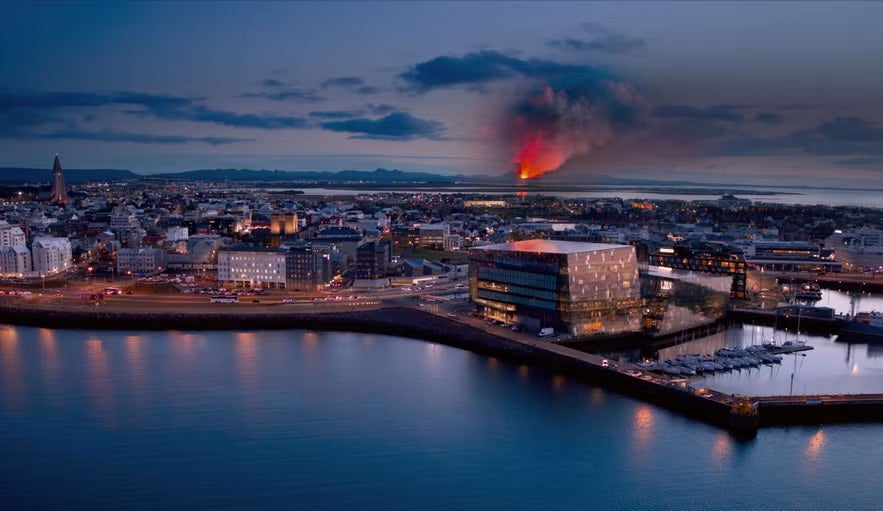 Volcano Express is located inside Harpa Concert Hall in Reykjavik, offering visitors an immersive volcano-themed experience.