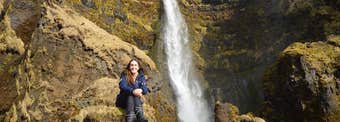 Íráfoss waterfall and the story of Ásólfur in Ásólfsskáli