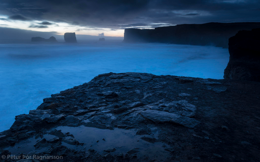 The winter coastline in Iceland