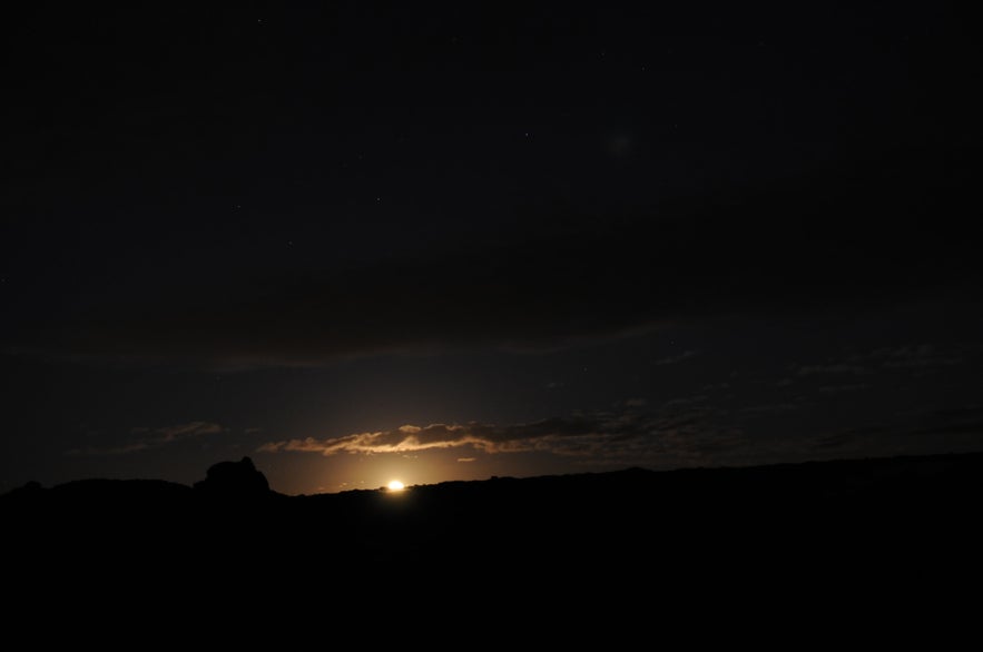 Northern Lights and Moon Rise