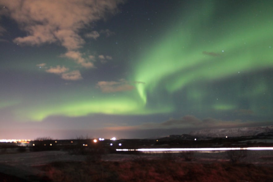 Northern Lights and Moon Rise