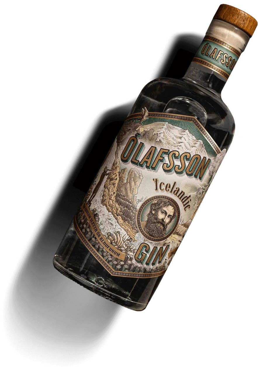 Olafsson is een van de premium IJslandse likeur en sterke drank, een ambachtelijke gin geïnspireerd op de IJslandse natuur en traditionele botanische ingrediënten.