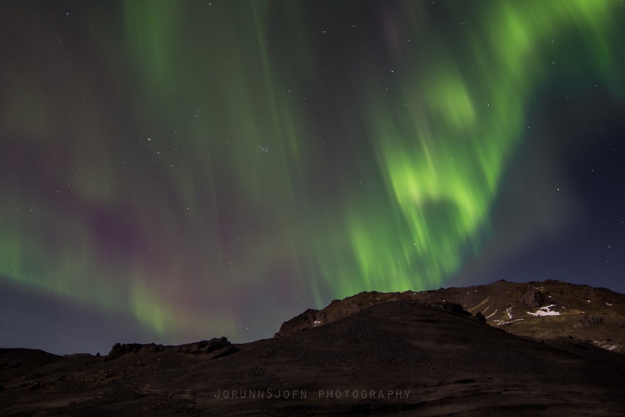 Northern lights at Kleifarvatn lake