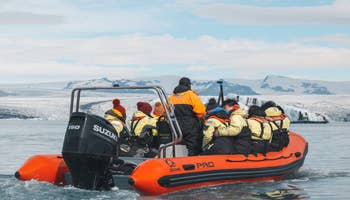 Zodiac Boat Tour on Jokulsarlon Glacier Lagoon