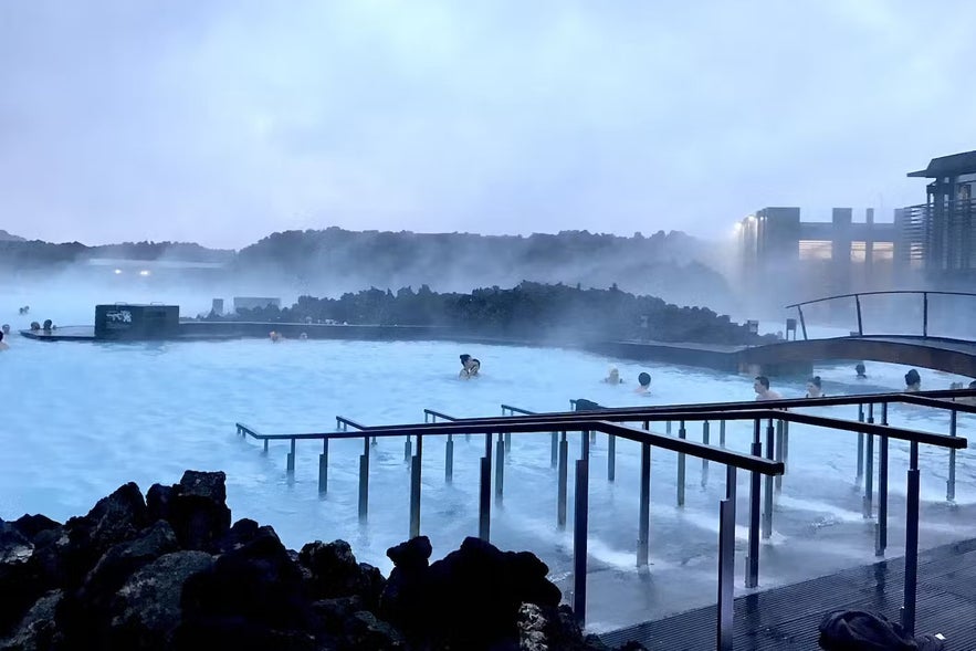 Wheelchair ramps at the entrance for wheelchair accessibility at the Blue Lagoon in Iceland