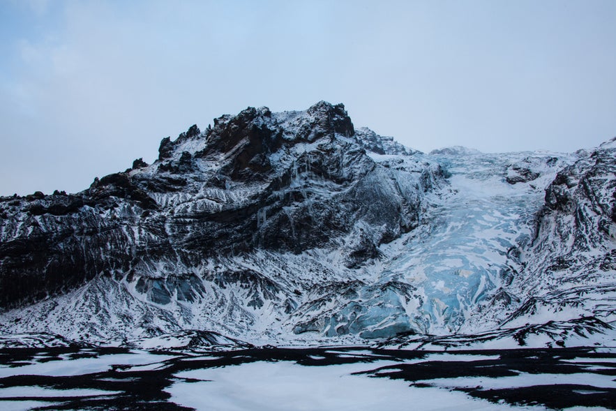 Gigjokull Glacier near Eyjafjallajokull Volcano, one of the dramatic Game of Thrones locations in Iceland.