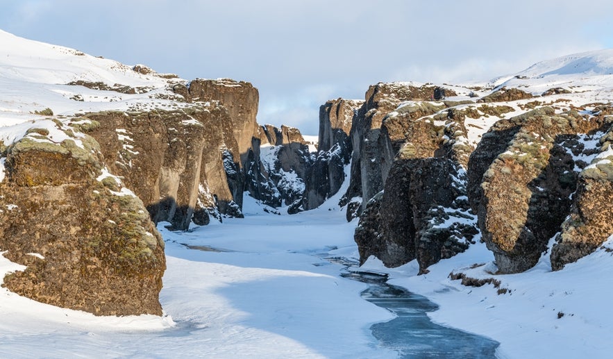 Fjadrargljufur Canyon in South Iceland, one of the most beautiful Game of Thrones locations in Iceland.