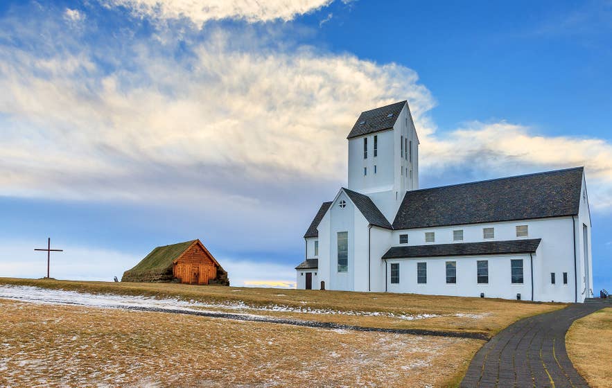 Skalholt Cathedral is a significant cultural landmark in Iceland you can easily visit on a Golden Circle tour.