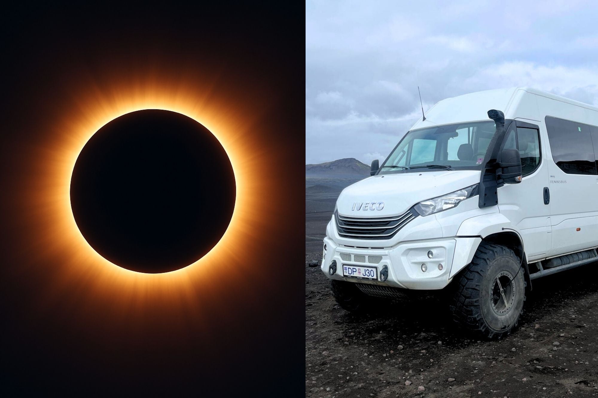 Join this minibus tour in Iceland for a total solar eclipse experience.