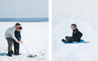 Glacier Golf & sledding