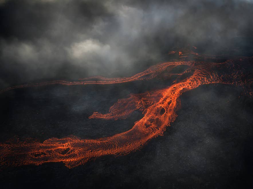 De lavastroom van Litli-Hrutur is ronduit spectaculair.