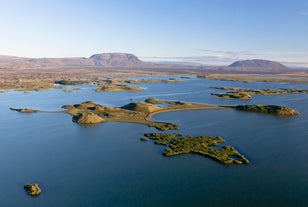 Les eaux peu profondes du lac Myvatn présentent des formations géologiques uniques.