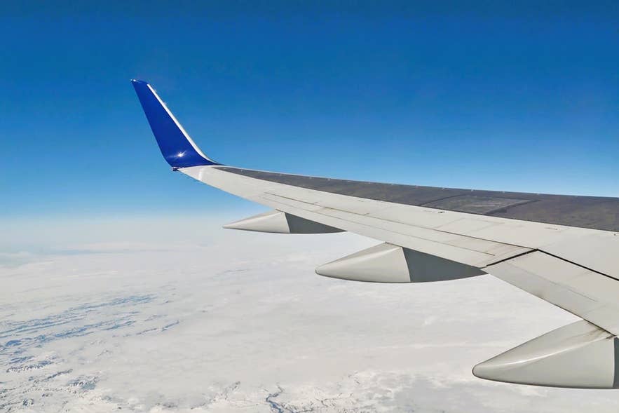 北アイスランド行きの飛行機の窓から見た景色。ダイヤモンドサークルの玄関口。