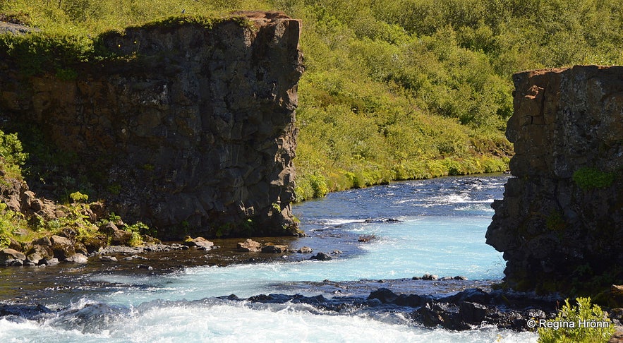 The beautiful Brúarfoss Waterfall - is this the bluest River in Iceland