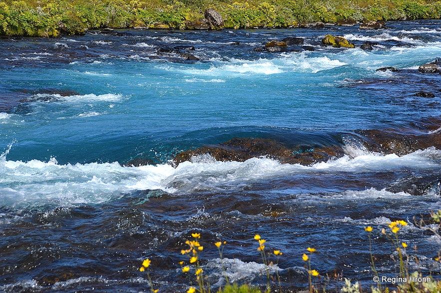 The beautiful Brúarfoss Waterfall - is this the bluest River in Iceland