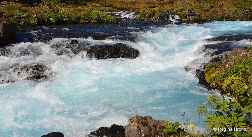 The beautiful Brúarfoss Waterfall - is this the bluest River in Iceland