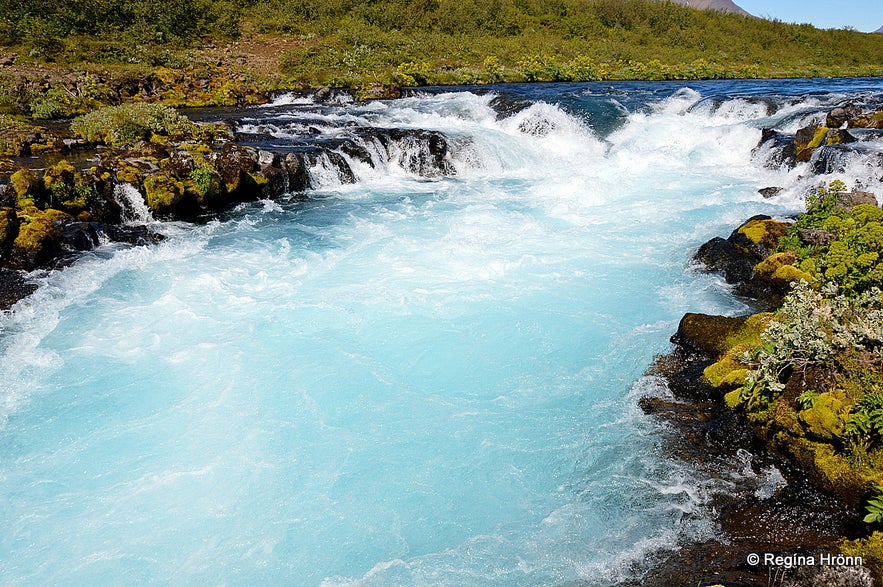 The beautiful Brúarfoss Waterfall - is this the bluest River in Iceland