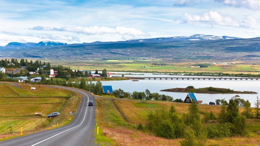 Arriving at Egilsstadir with a bridge over the river Lagafjlor