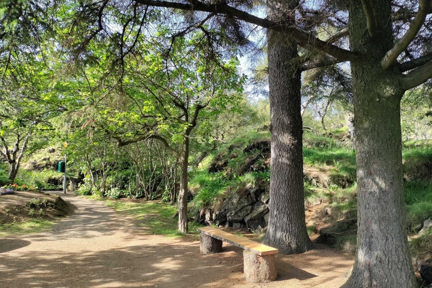 The Hellisgerdi park is the perfect place for a romantic stroll or letting kids play around in nature