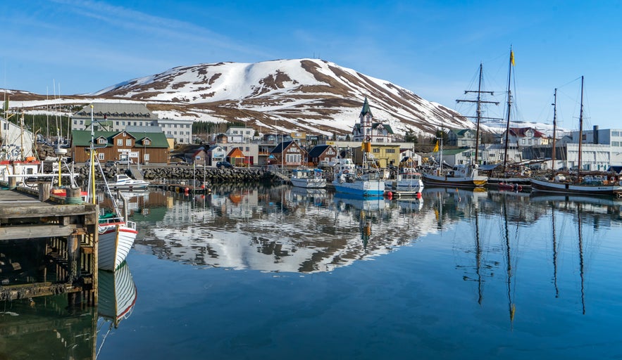 vHusavik harbour Views around Iceland, Northern Europe.