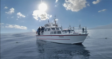 The classic fishing boat 'Johanna,' your vessel for a memorable angling experience.