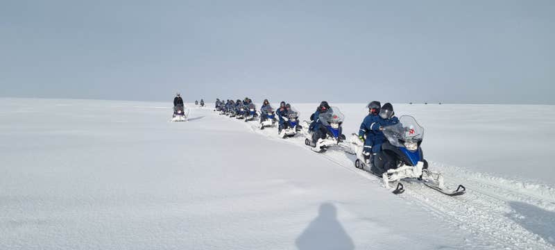 Small-Group Langjokull Snowmobiling Tour & Laugaras Lagoon Bathing from Reykjavik