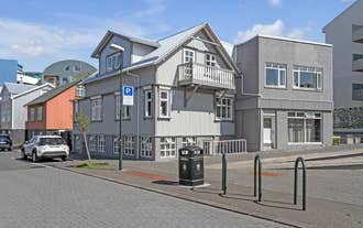 Exterior of Heart of Reykjavik building on a quiet street near city center.