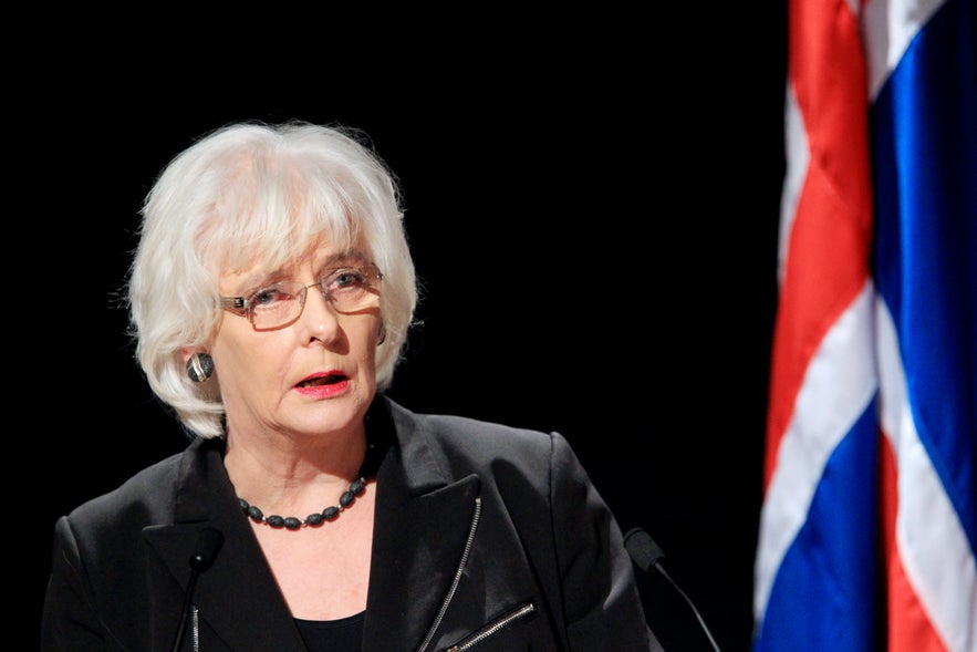 Iceland&rsquo;s prime minister J&oacute;hanna Sigur&eth;ard&oacute;ttir speaks at the Nordic Council session in 2010.