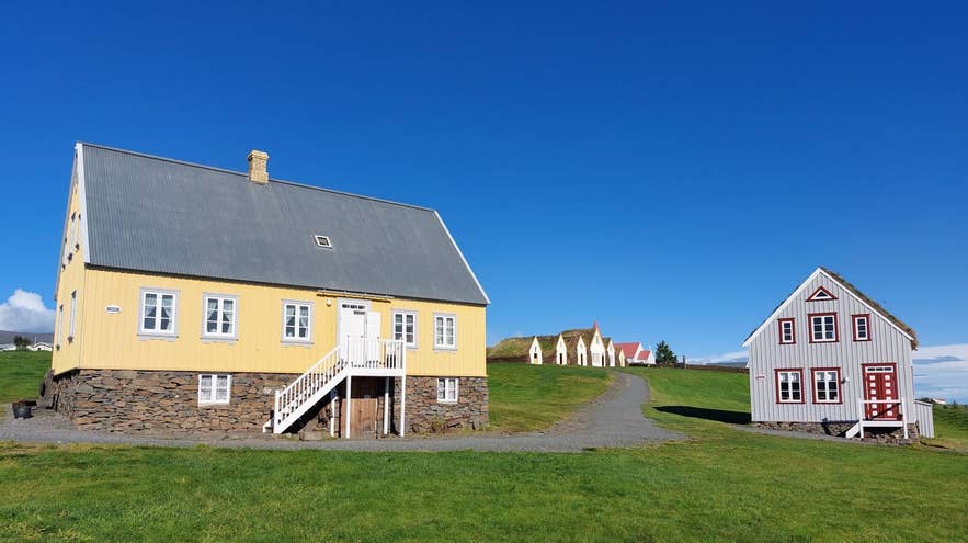 Historic buildings at Glaumbaer Farm and Museum in North Iceland