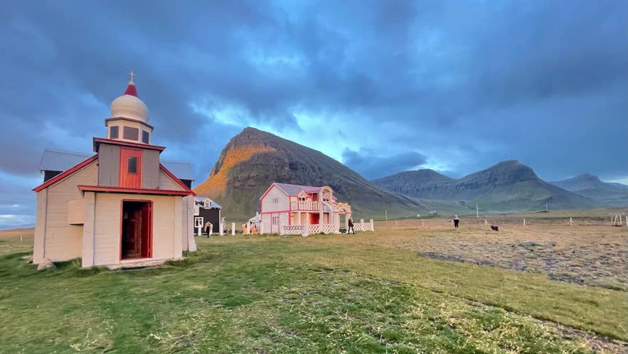 Samuel Jonsson Art Farm in Selardalur Valley surrounded by Westfjords mountains