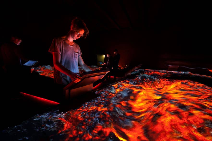 Interactive lava exhibit at the Lava Centre in Hvolsvollur, South Iceland