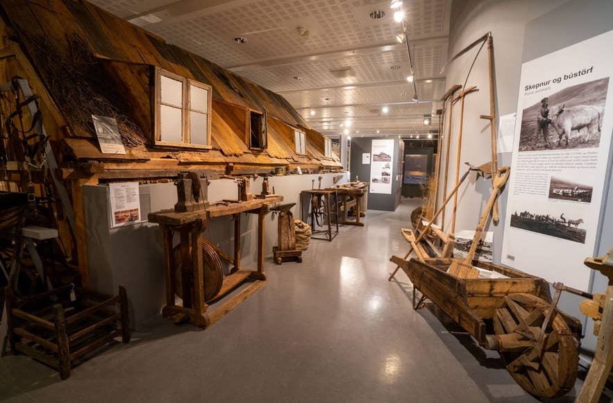 Traditional farming exhibits at the Heritage Museum of East Iceland