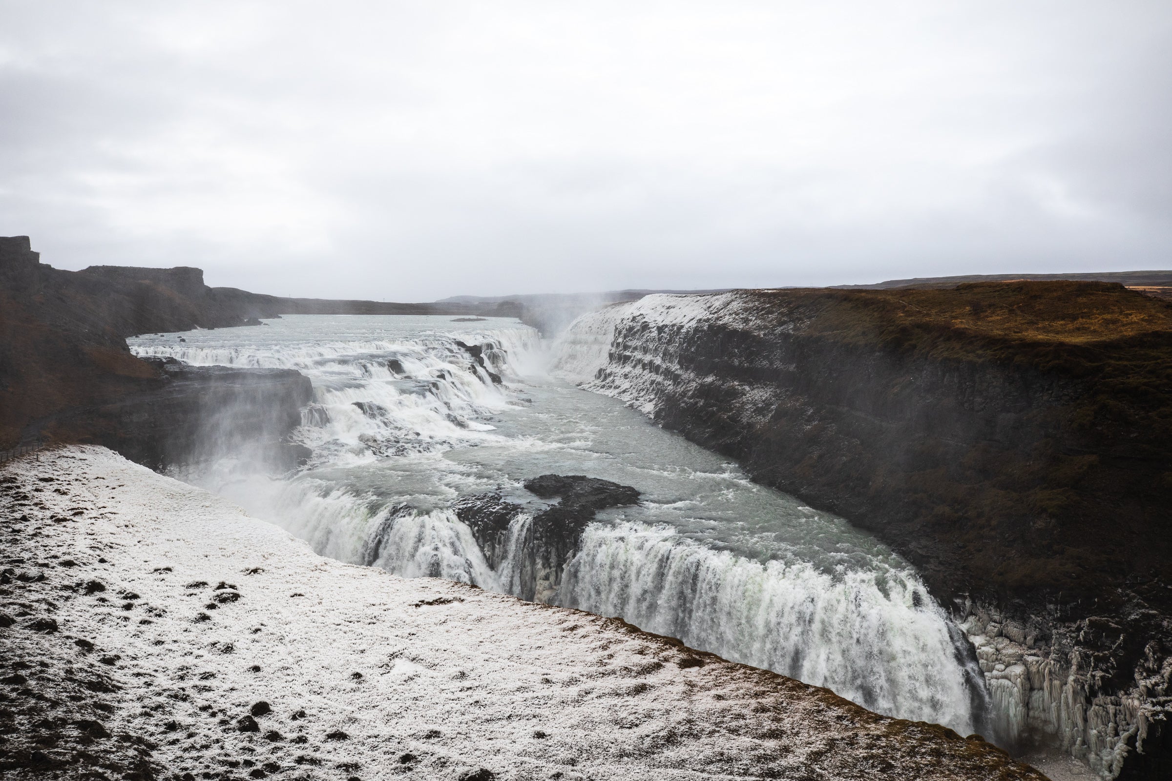 Golden Circle's crown jewel: Gullfoss waterfall in full splendor.