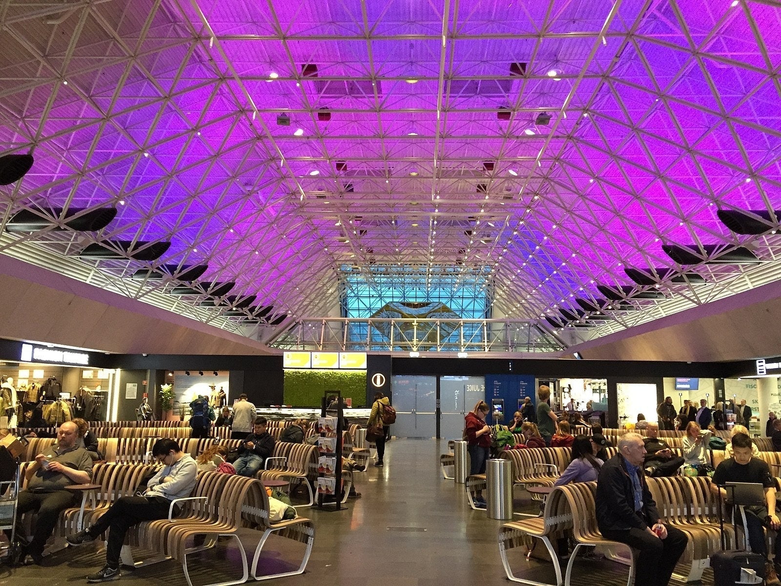 An interior shot of Keflavik International Airport.