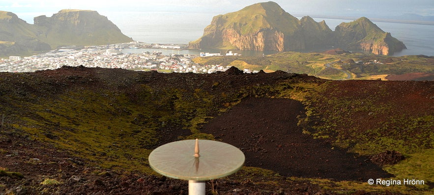 A breathtaking view from the Top of Mt. Eldfell Volcano in the Westman Islands