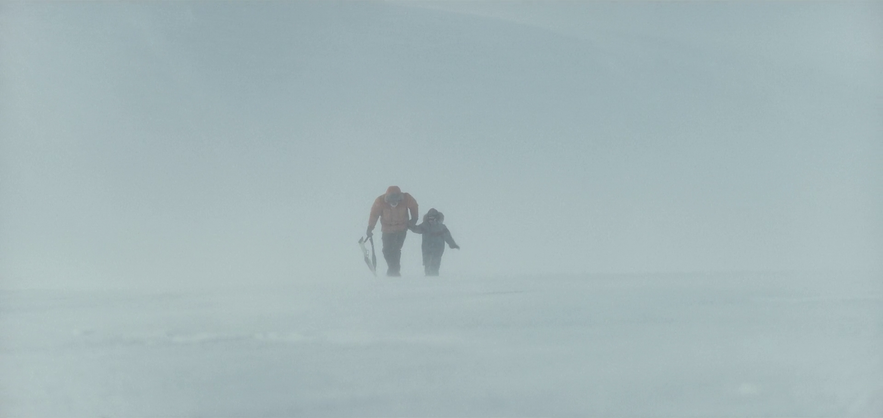 Skalafellsjokull glacier in Iceland was used for exterior shots depicting the Arctic, in the movie the Midnight Sky