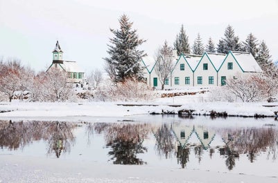 Thingvellir dusted in snow is a beautiful winter site.