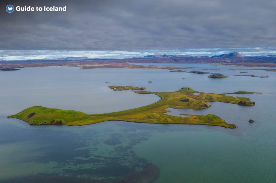 Lake Myvatn in summer, the North Iceland lake that froze over for the Fate of the Furious ice chase.