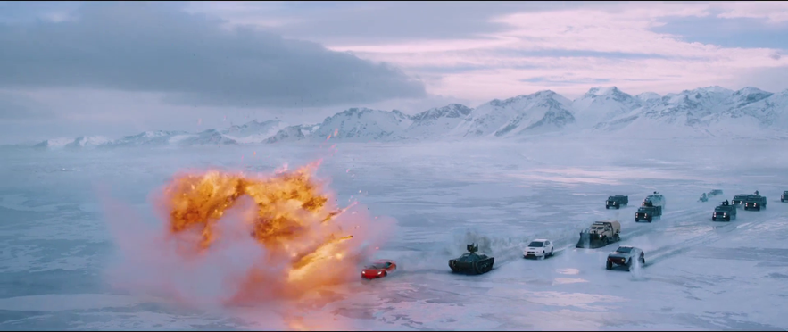 The epic chase scene on frozen Lake Myvatn in North Iceland