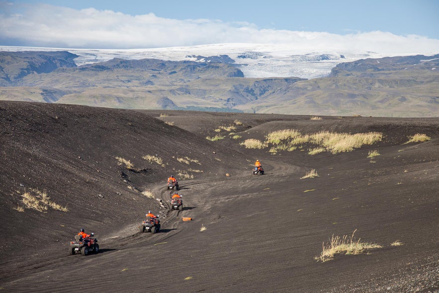 Riding across Myrdalssandur on an ATV is a truly thrilling experience