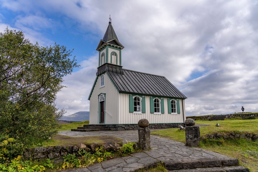 Thingvallakirkja Church in Thingvellir National Park, Iceland.
