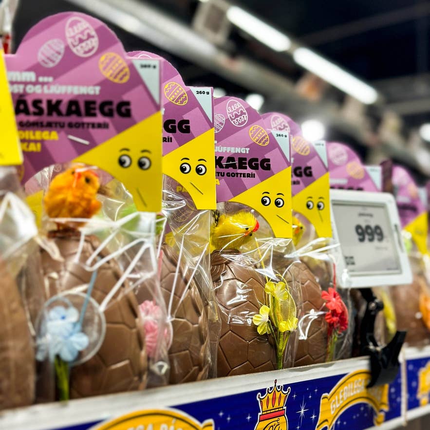 Icelandic Páskaegg chocolate Easter eggs at Krónan supermarket