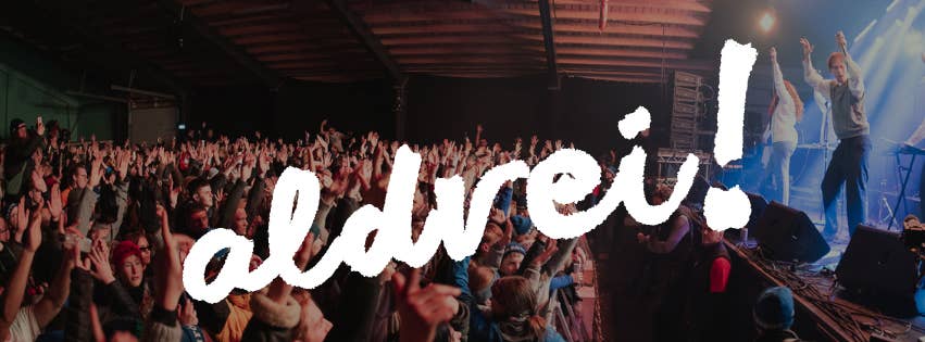 Aldrei festival crowd and live concert performance in Iceland