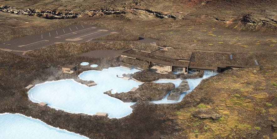 The waters of the Myvatn Nature Baths are very blue